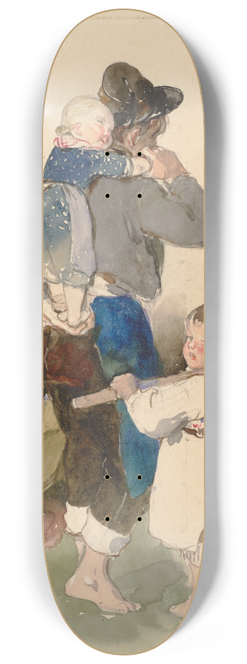 Peter Fendi - Children on Their Way to Work in the Fields 8.25 inch art skate deck
