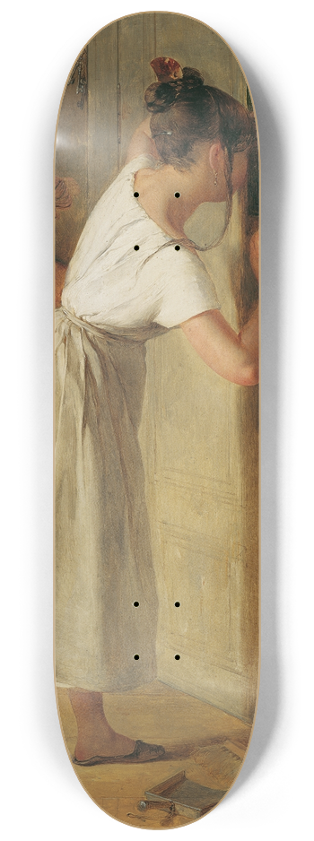 Peter Fendi - Die Lauscherin 8.25 inch art skate deck