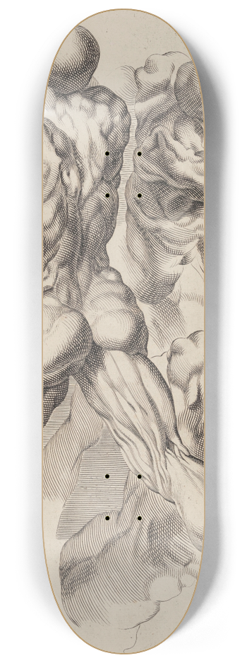 Peter Paul Rubens - Study of Two Naked Men 8.25 inch art skate deck