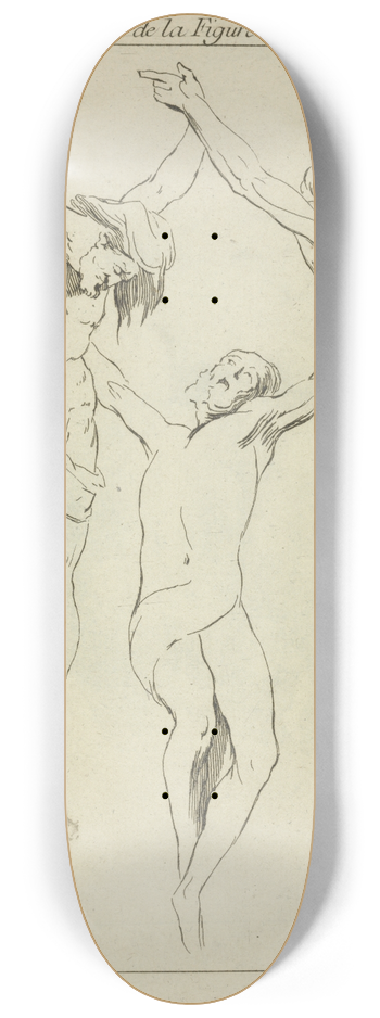 Peter Paul Rubens - Three studies of crucified figures 8.25 inch art skate deck