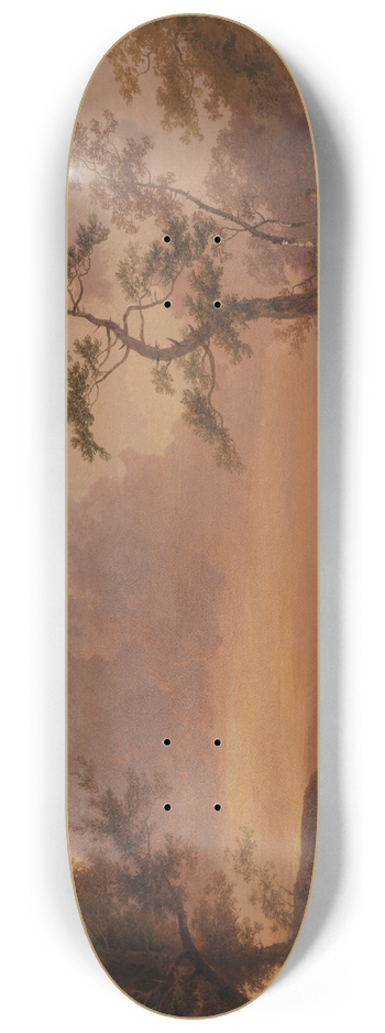 Philip James de Loutherbourg - Landscape with Cattle and Peasant 8.25 inch art skate deck