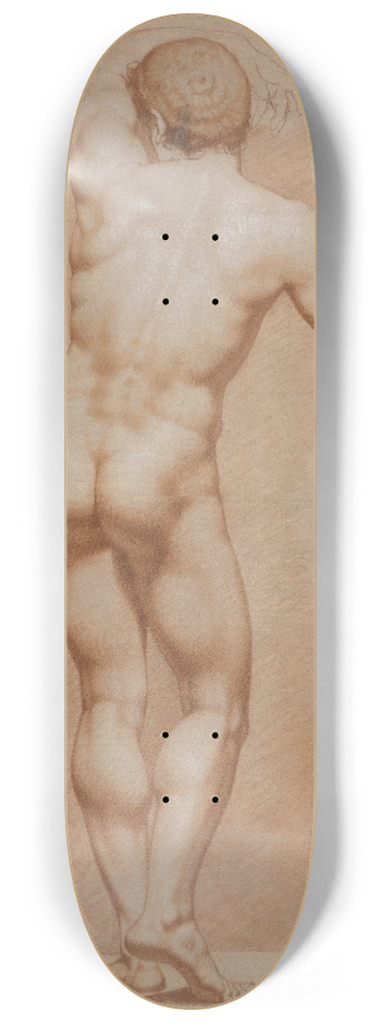Philipp Jakob Becker - Stehender mnnlicher Akt in Rckenansicht 8.25 inch art skate deck