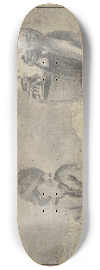 Philips Wouwerman - Zwei Knaben bei einem Hunde, der in der Mitte liegt 8.25 inch art skate deck