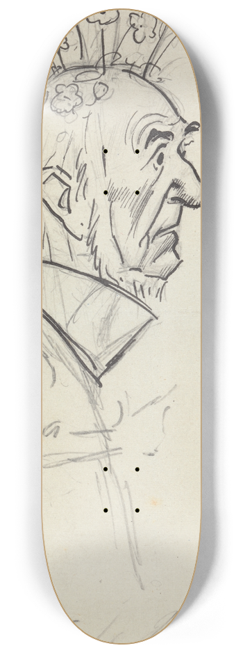 Philip William May - Caricature Portrait of Gladstone 8.25 inch art skate deck