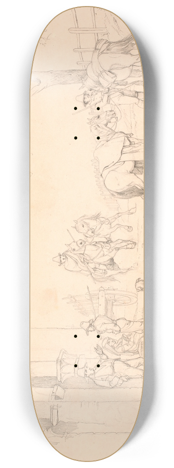 Johan Thomas Lundbye - Campagnoler udenfor et osteri 8.25 inch art skate deck