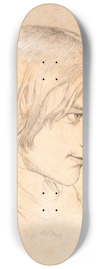 Johan Thomas Lundbye - Portrt af maleren Lorenz Frlich 1820-1908 8.25 inch art skate deck