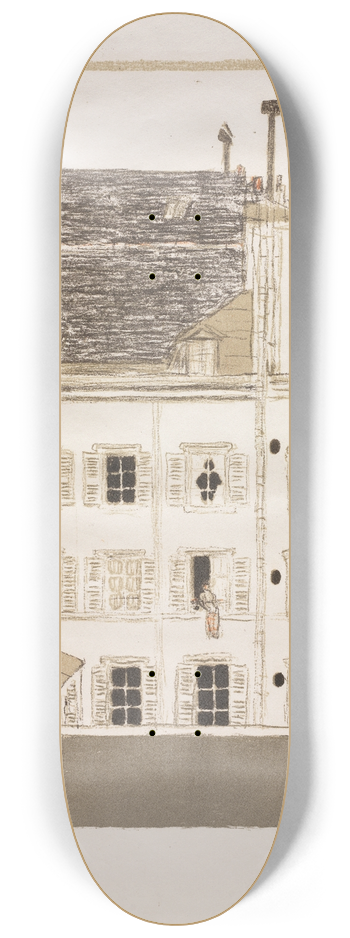 Pierre Bonnard - Houses In A Courtyard 8.25 inch art skate deck