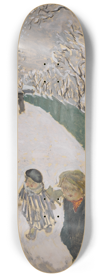 Pierre Bonnard - Strae im Schnee mit spielenden Kindern 8.25 inch art skate deck