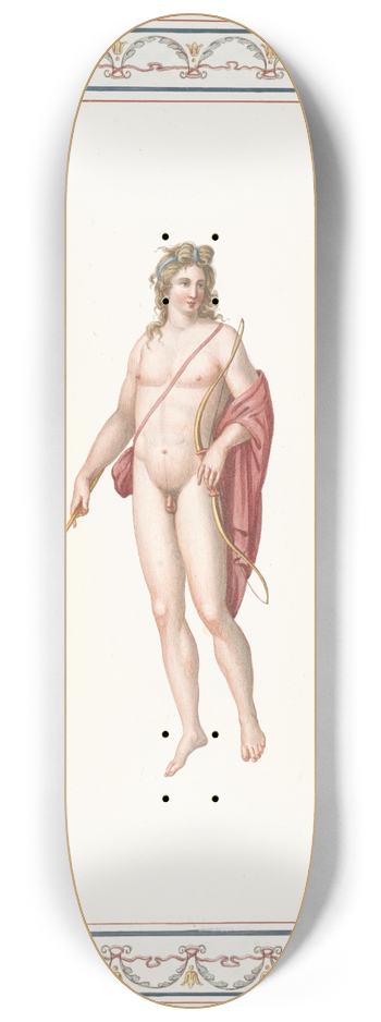 Pierre-Jean Mariette - Nude youth holding bow and arrow. 8.25 inch art skate deck