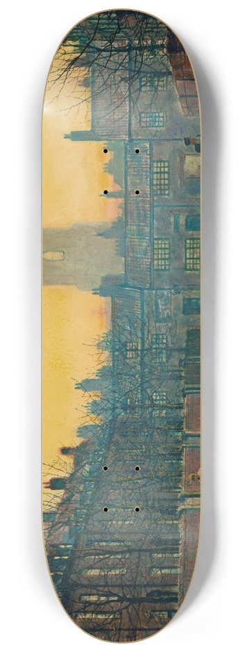 John Atkinson Grimshaw - Old Chelsea 8.25 inch art skate deck