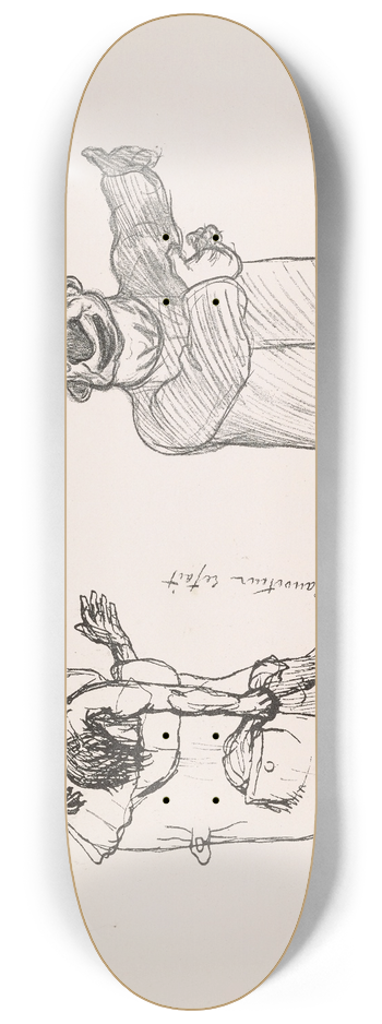 Pierre Puvis de Chavannes - Les caricatures de Puvis de Chavannes Pl.21 8.25 inch art skate deck