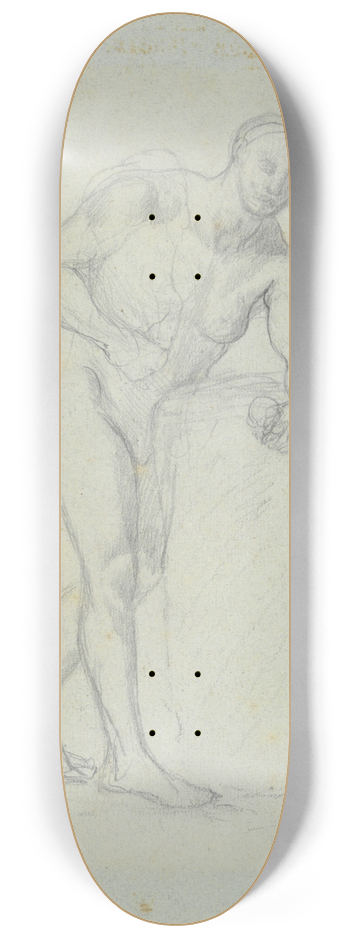 Pierre Puvis de Chavannes - Nude Figure with aFlask 8.25 inch art skate deck