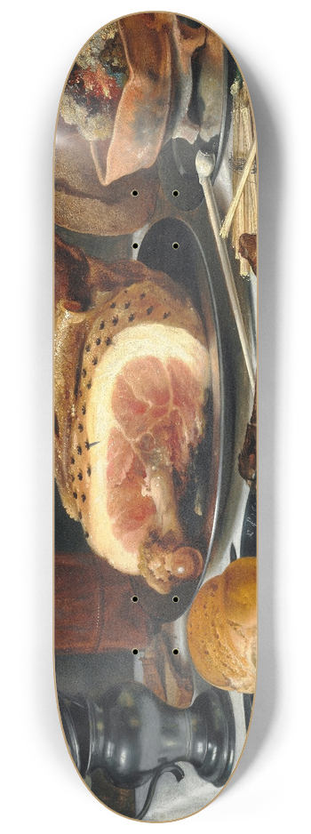 Pieter Claesz - Still Life with Ham 8.25 inch art skate deck