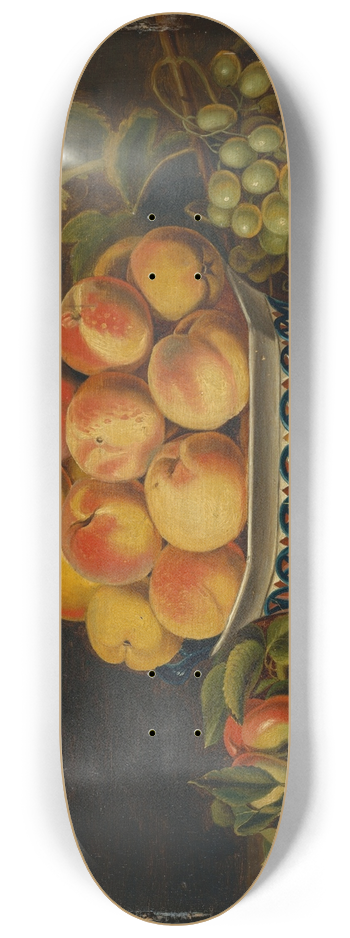John A. Woodside - Still Life; Peaches and Grapes 8.25 inch art skate deck