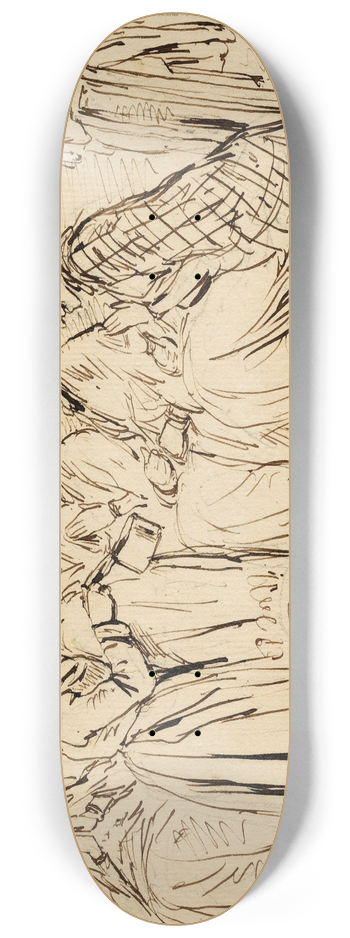 Pieter van Loon - Kraamvisitie, karikaturaal 8.25 inch art skate deck