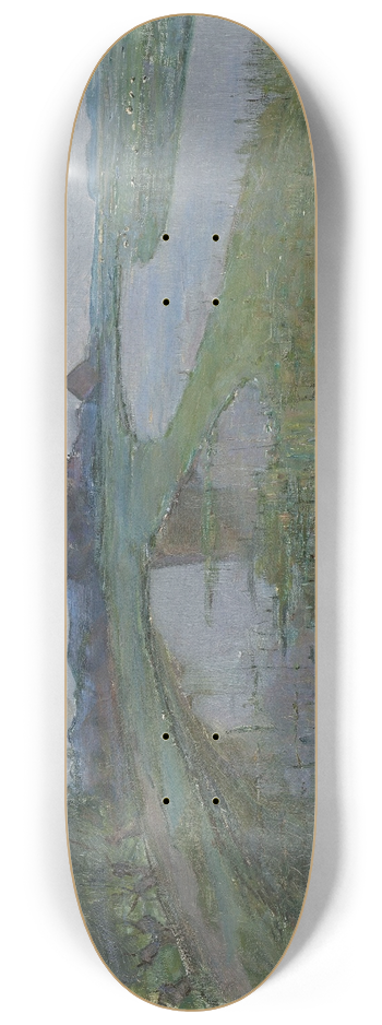 Piet Mondrian - Oostzijdse Mill along the River Gein by Moonlight 8.25 inch art skate deck