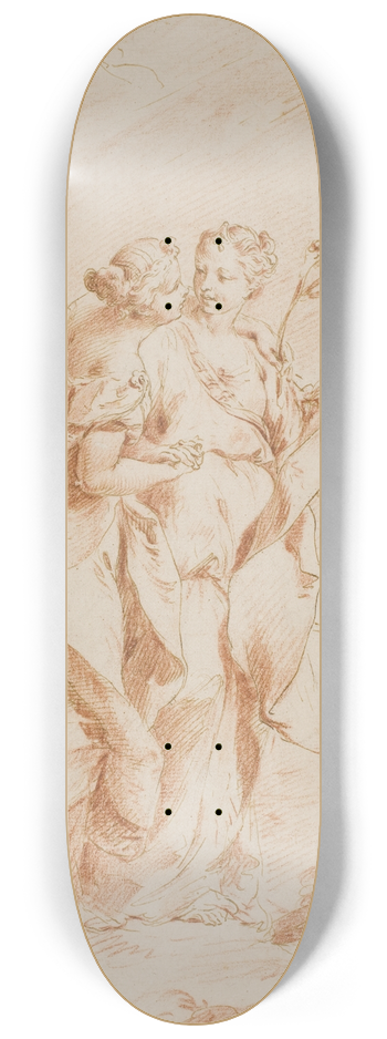 Pietro Antonio Novelli - Freden og Retfrdigheden omfavner hinanden 8.25 inch art skate deck
