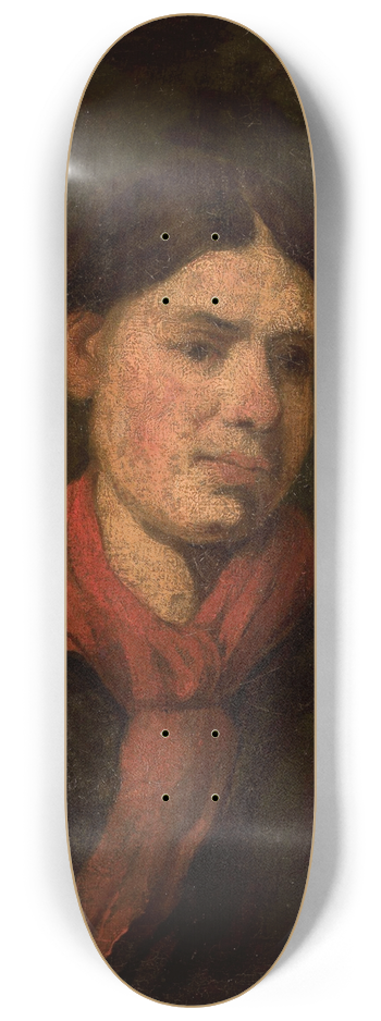 Piotr Michaowski - Girl in a red scarf 8.25 inch art skate deck