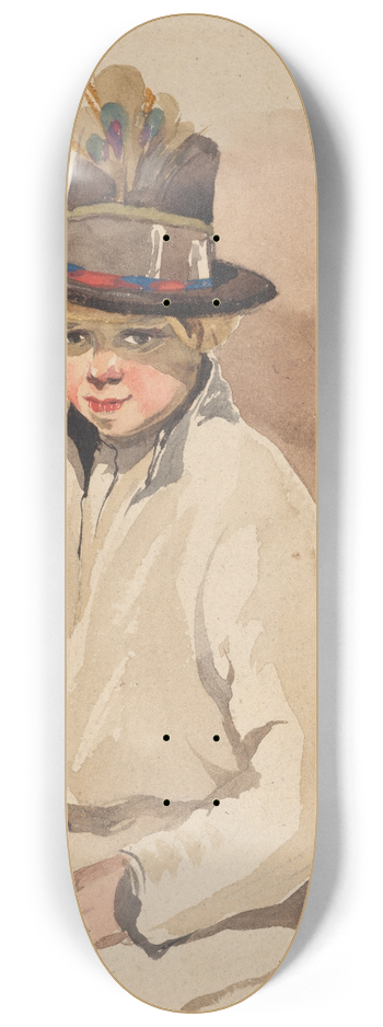 Piotr Michaowski - Study of a village boy 8.25 inch art skate deck