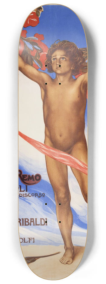 Plinio Nomellini - Il Monumento A Giuseppe Garibaldi 8.25 inch art skate deck