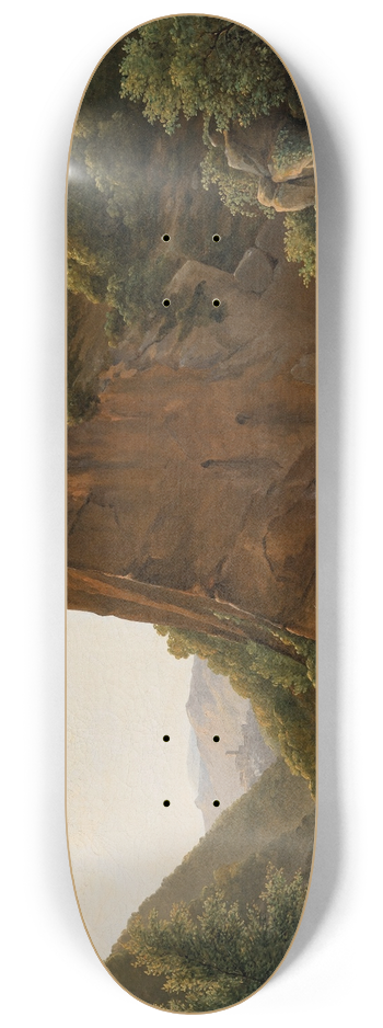 Polydore De Bec - A landscape, possibly Italy 8.25 inch art skate deck