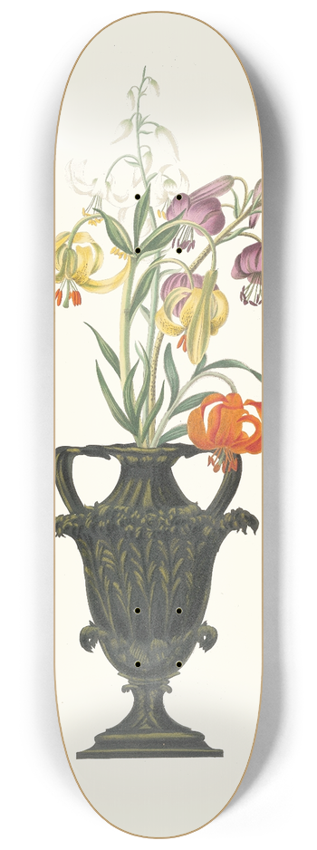 Priscilla Susan Bury - Lilium Pomponium, Lilium Chalcedonicum 8.25 inch art skate deck