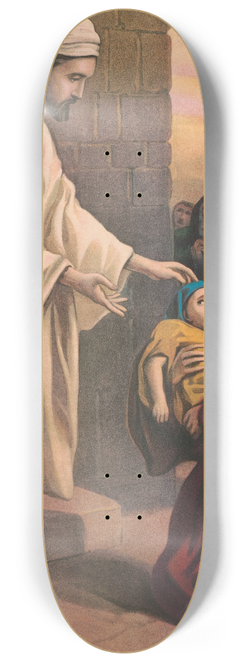 Providence Lith. Co - A day of miracles in Capernaum 8.25 inch art skate deck