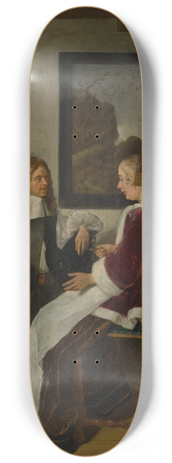 Quirijn Van Brekelenkam - Sentimental Conversation 8.25 inch art skate deck