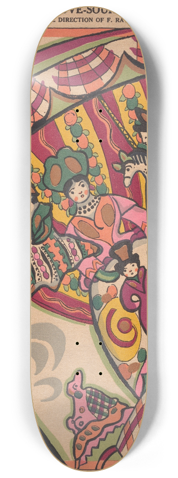 Ralph Barton - Chauve-Souris (program) 8.25 inch art skate deck
