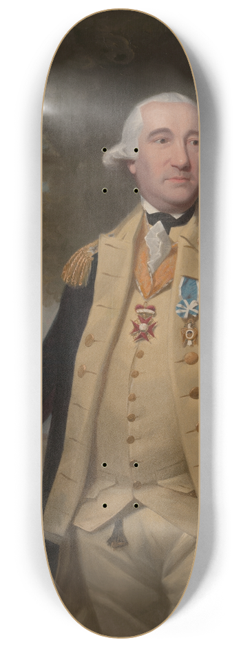 Ralph Earl - Major General Friedrich Wilhelm Augustus, Baron von Steuben(1730-1794) 8.25 inch art skate deck