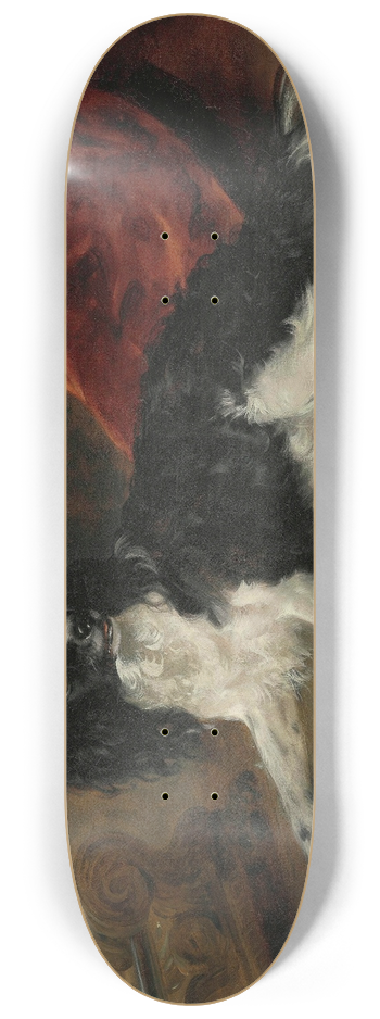 Ramsay Richard Reinagle - A King Charles Spaniel By A Fireplace 8.25 inch art skate deck