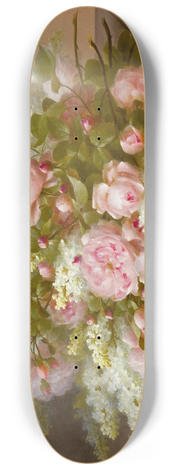 Raoul M. De Longpr - Floral Still Life 8.25 inch art skate deck