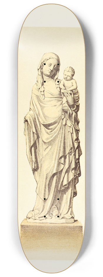 John Charles Robinson - Statuette of the Virgin and Child, in Carved Boxwood 8.25 inch art skate deck