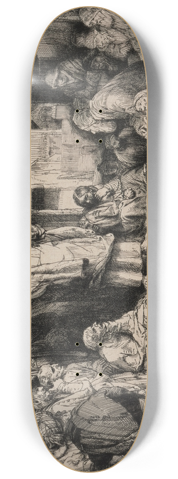 Rembrandt van Rijn - Christ Preaching (La Petite Tombe) 8.25 inch art skate deck