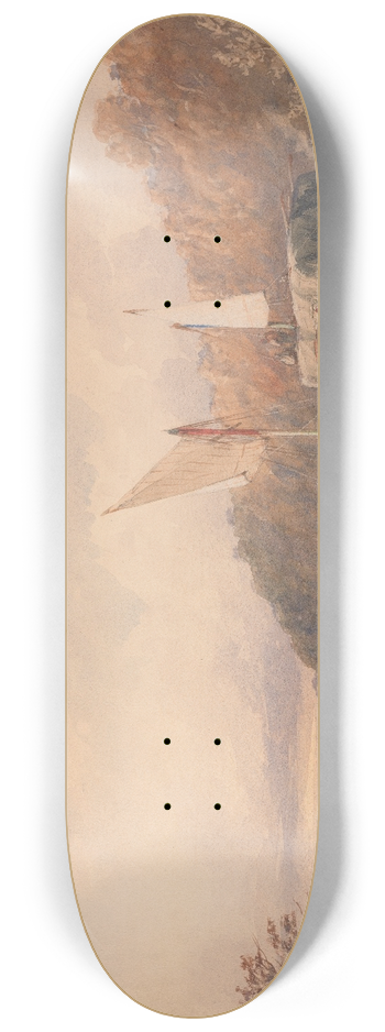Richard Henry Nibbs - Hay and Log Barges on the Conway 8.25 inch art skate deck
