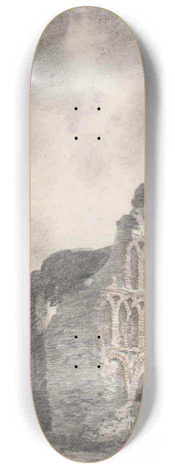 John Constable - Ruin of St. Botolphs Priory, Colchester 8.25 inch art skate deck