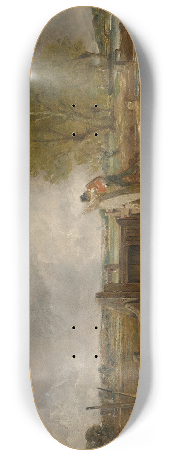 John Constable - Study of A boat passing a lock 8.25 inch art skate deck