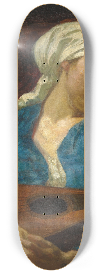 Robert Anning Bell - The mandolin player 8.25 inch art skate deck