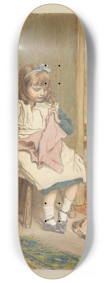 Robert Barnes - Girl Sewing 8.25 inch art skate deck