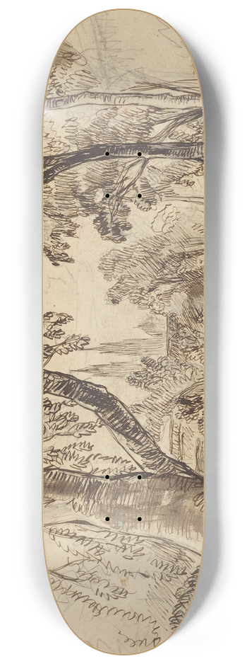 Robert Caney - A Tree-lined Garden Path (Preliminary Sketch for Sleeping Beauty and the Beast) 8.25 inch art skate deck