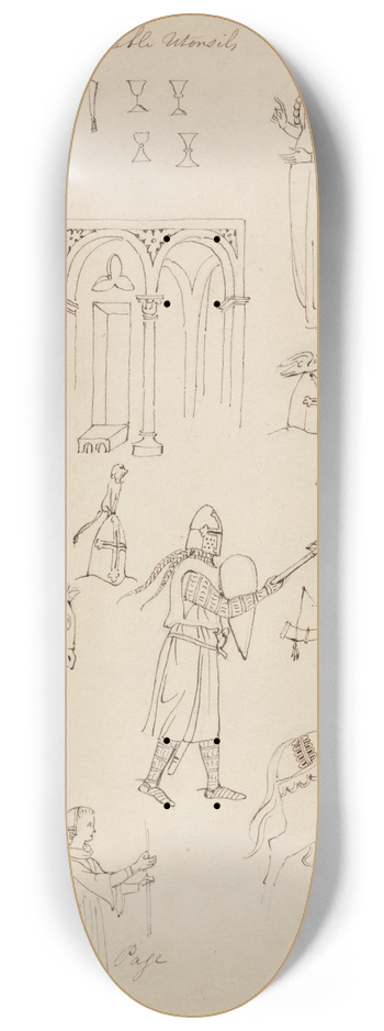 Robert Smirke - Studies from a Fench MSS Bible Register 8.25 inch art skate deck