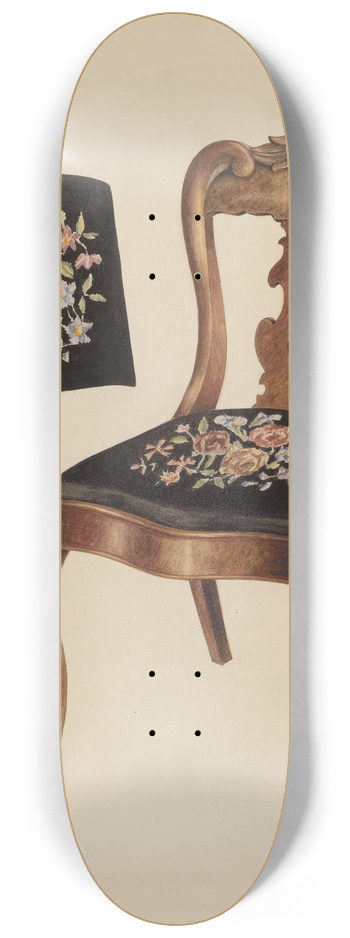 Robert Stewart - Walnut Carved Back Chair 8.25 inch art skate deck