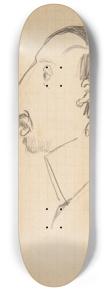 Robert Storm Petersen - Karikatur af Karl Isakson, profil mod venstre 8.25 inch art skate deck