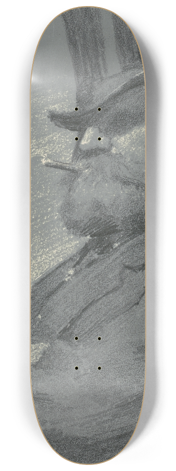 Robert William Vonnoh - Man in Top Hat, Smoking a Cigar 8.25 inch art skate deck