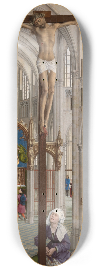Rogier van der Weyden - Christ on the Cross and the Eucharist 8.25 inch art skate deck