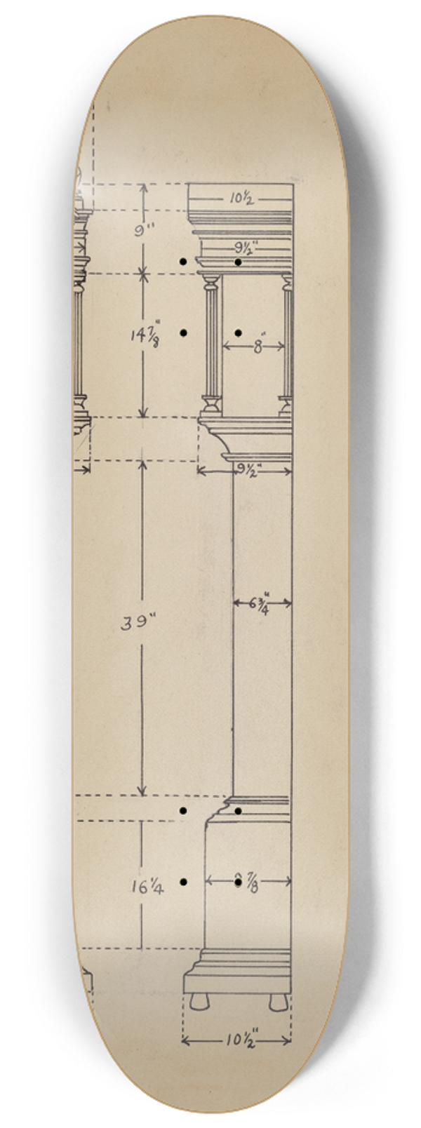 John Dieterich - Clock 8.25 inch art skate deck