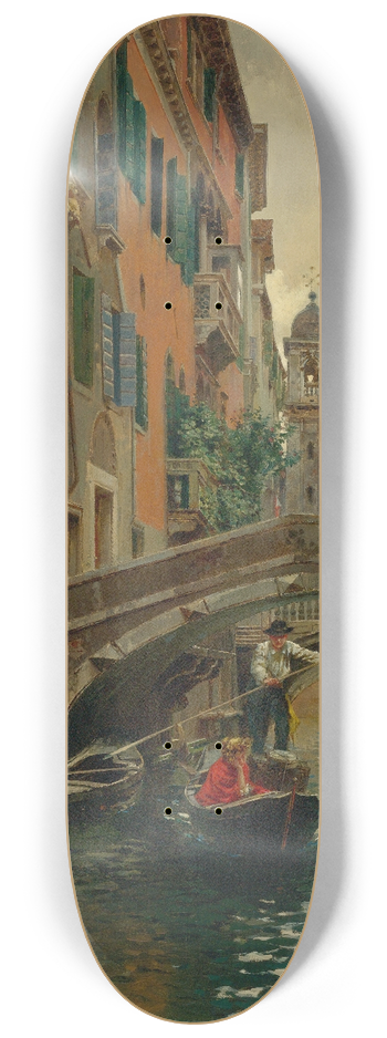 Rubens Santoro - A Quiet Canal, Venice 8.25 inch art skate deck