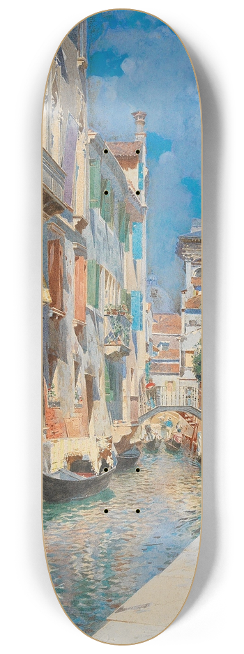 Rubens Santoro - A Venetian canal 8.25 inch art skate deck