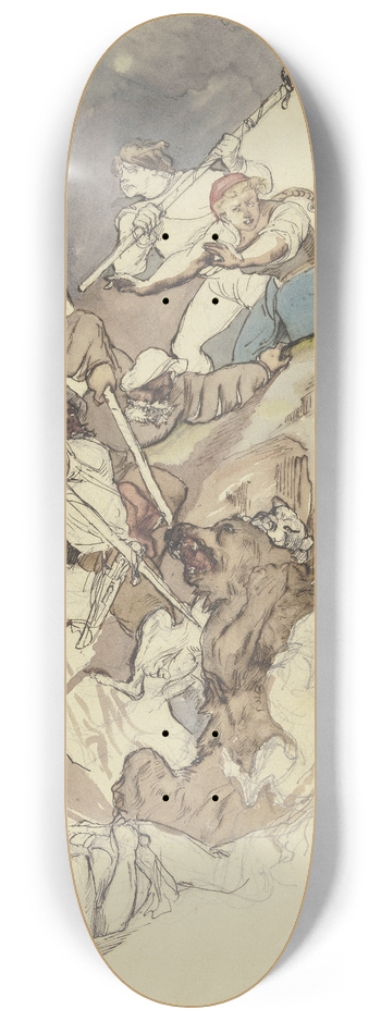 Rudolf Friedrich August Henneberg - Bear hunt 8.25 inch art skate deck