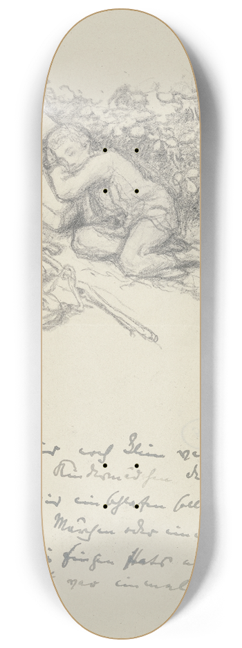 Rudolf Gudden - A resting boy 8.25 inch art skate deck